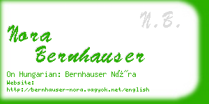 nora bernhauser business card